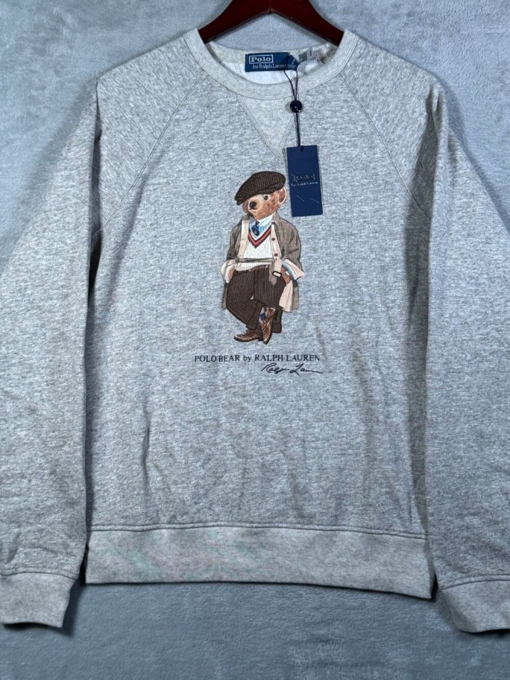 Polo Ralph Lauren Sweatshirt Mens XL Gray Polo Bear Fleece Crewneck $198